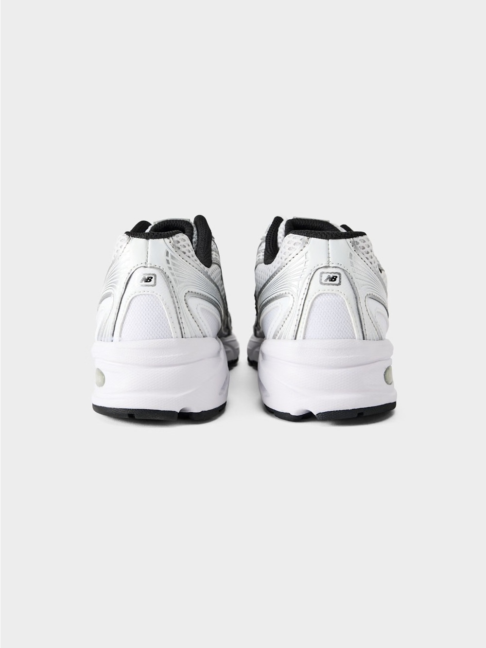 New Balance White and Black Athletic Sneakers - Picture 2 of 4